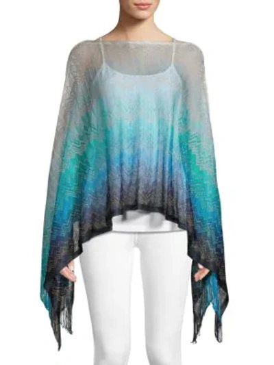 Missoni Sheer Ombre Poncho In Blue
