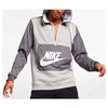 Nike Men's Sportswear Hybrid Half-zip Hoodie In White / Grey Size Medium Cotton/100% Polyester
