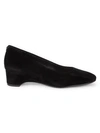 Taryn Rose Babs Waterproof Suede Block-heel Pumps In Black