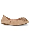 Taryn Rose Rosalyn Suede Ballet Flats In Taupe