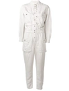 Isabel Marant Étoile Utility Long Sleeve Jumpsuit - White