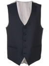 Paoloni Patterned Waistcoat In Blue