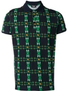 Fendi Entwining Snakes Print Polo Shirt In Blue