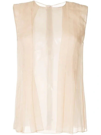 Abadia Pleated Flow Top In Neutrals