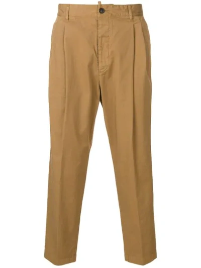 Dsquared2 Tapered Cropped Trousers In Brown