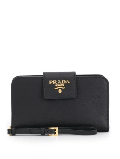 Prada Saffiano Leather Wallet In Black