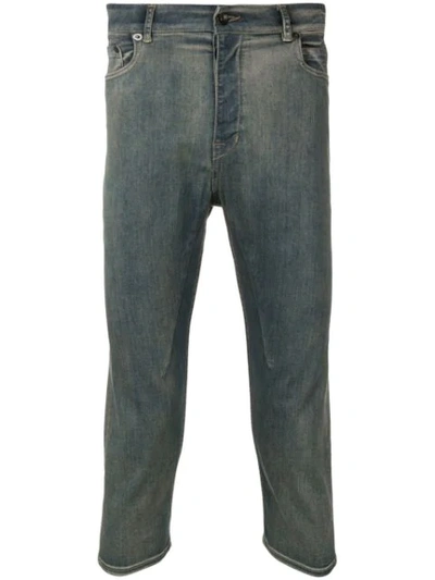 Rick Owens Drkshdw Acid Wash Cropped Jeans In 16 Hustler Blue