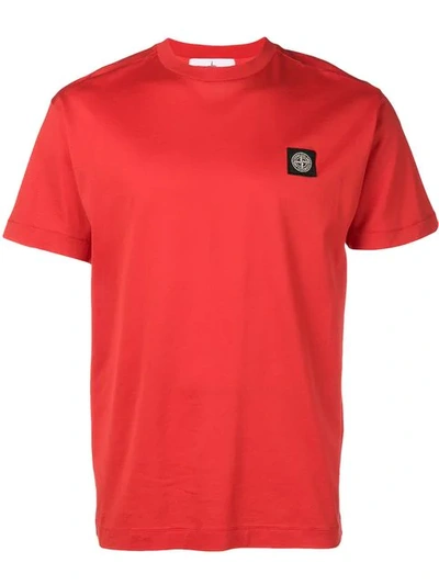 Stone Island Logo Patch T In Red