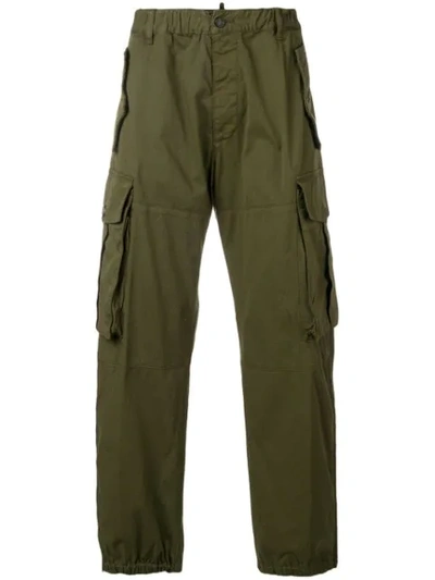 Dsquared2 Wide-leg Cargo Trousers In Verde