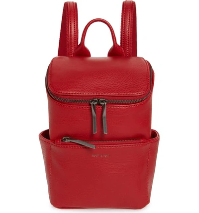 Matt & Nat Mini Brave Faux Leather Backpack In Red
