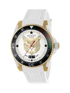 Gucci Diver  Diver 45mm Stainless Steel Tiger Dial Watch In White