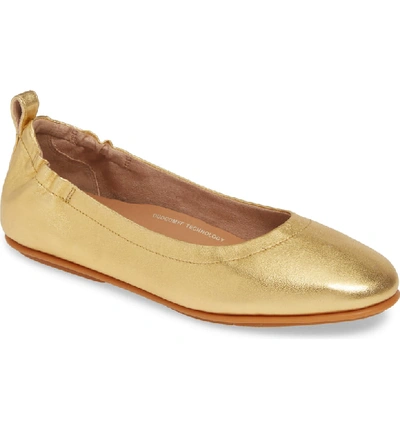 Fitflop Allegro Ballet Flat In Artisan Gold Leather