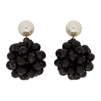 Marc Jacobs Black Pearl Crystal Ball Drop Earrings In 001 Black