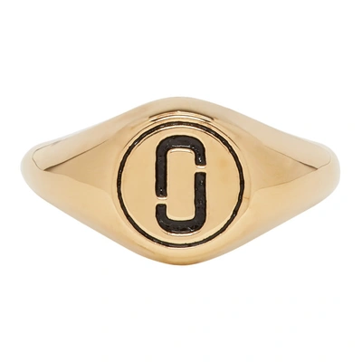 Marc Jacobs Gold Double J Signet Ring In 710 Gold