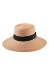 Helen Kaminski Armada Raffia Sun Hat In Nougat/ Black