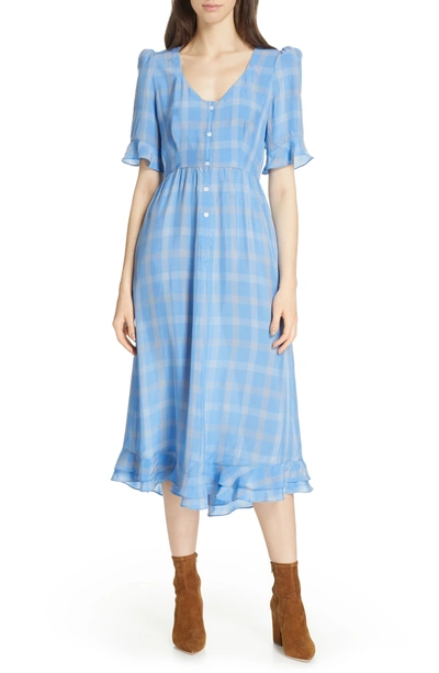 Smythe Frontier Plaid Midi Dress In Cornflower Blue Plaid | ModeSens
