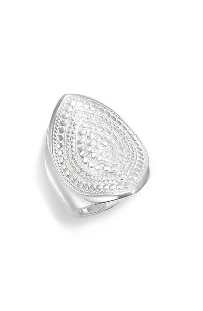 Anna Beck Signature Beaded Marquise Ring In Silver