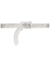Alessandra Rich Crystal Embellished Belt In Pearl/crystal