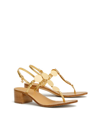 patos metallic disk gladiator sandal