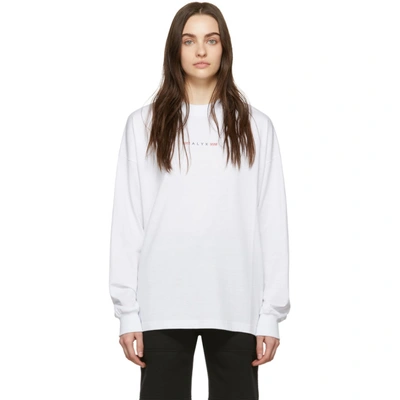 Alyx 1017  9sm White Logo Long Sleeve T-shirt In 007 White