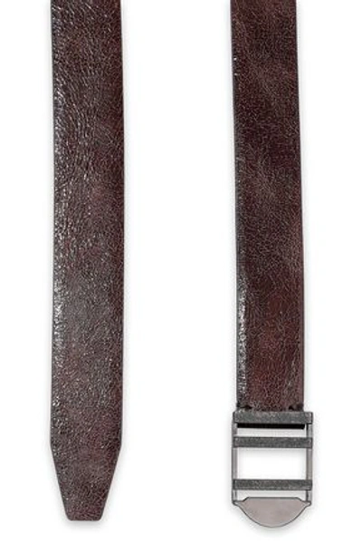 Brunello Cucinelli Woman Cracked-leather Belt Dark Brown