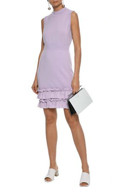 Nina Ricci Woman Ruffle-trimmed Wool-blend Mini Dress Lavender