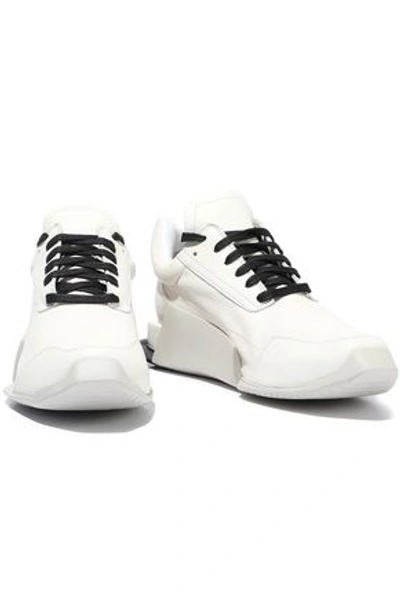 Adidas Originals Rick Owens X Adidas Woman Level Runner Low Ii Leather Platform Sneakers Off-white