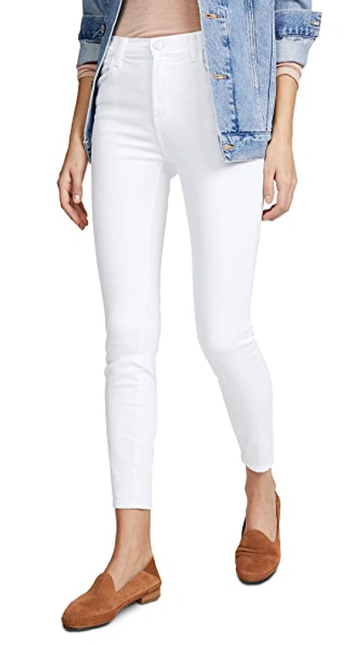 J Brand High Rise Alana Crop Jeans In Blanc