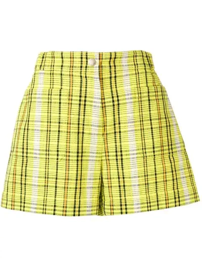 Kenzo Check Shorts In Yellow
