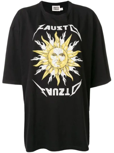 Fausto Puglisi Oversized Sun Print T In Black