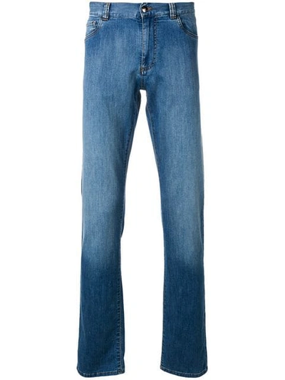 Canali Slim-fit Jeans In Blue
