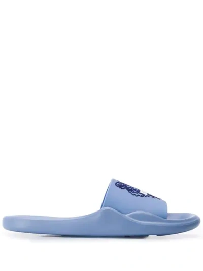 Kenzo Tiger Flat Sandals In Blue