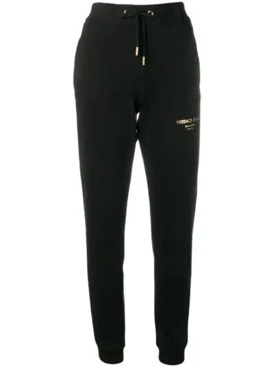 Versace Jeans Logo Track Pants In Black