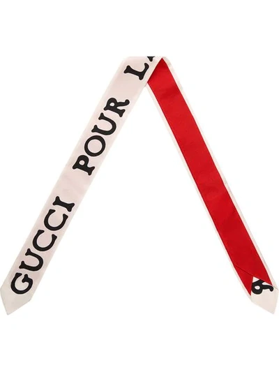 Gucci Pour La Côte D'azur Print Wide Neck Bow In Neutrals
