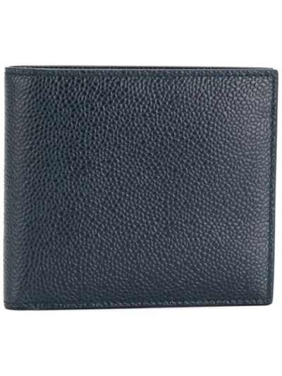 Thom Browne Billfold In Pebble Grain In Blue