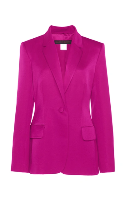 Martin Grant Single-breasted Cotton-silk Jacket In Pink