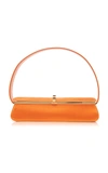 Victoria Beckham Powder Box Satin Bag In Orange