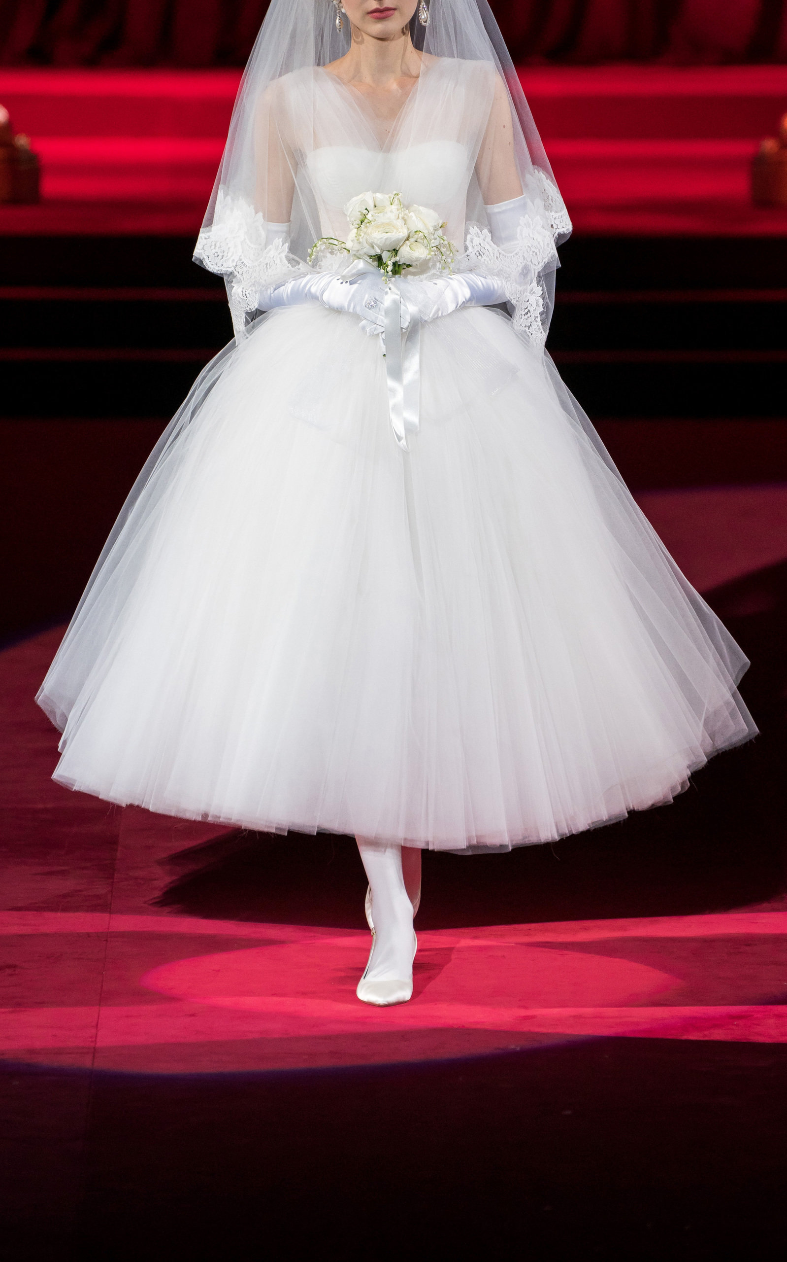 Dolce Gabbana Ball Gown Tulle Wedding Dress In White Modesens