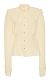 Dolce & Gabbana Button-up Crepe De Chine Shirt In White