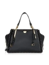 Coach Dreamer Rivet Trim Leather Top Handle Bag In Black