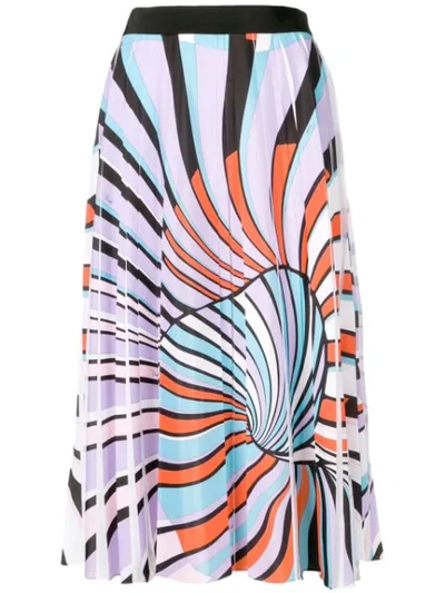 Emilio Pucci Printed Pleated Skirt In Purple