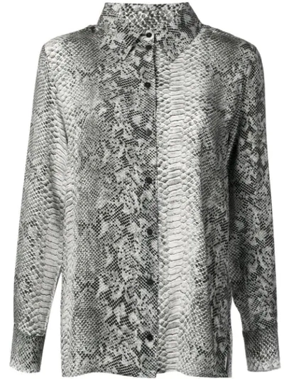 Gold Hawk Python Print Blouse In Grey