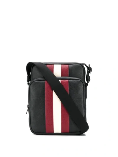 Bally Striped Shoulder Bag In Black