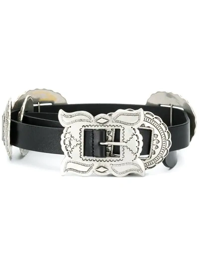 Saint Laurent Western Buckle Belt In Black