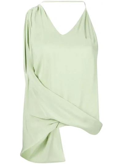 Jacquemus Asymmetric Gathered Top In Green