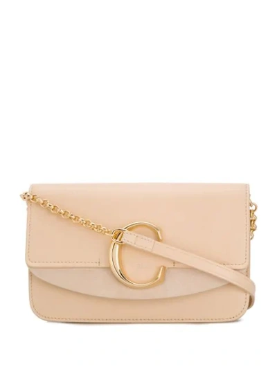 Chloé C Mini Wallet Bag In 290 Blondie Beige