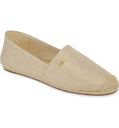 Michael Michael Kors 'kendrick' Slip-on Espadrille Flat In Pale Gold Fabric