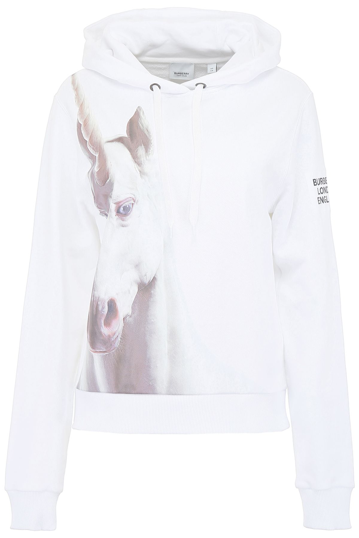 Burberry Unicorn Print Hoodie In White 