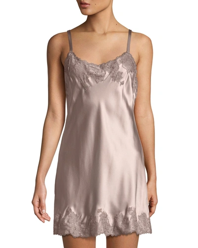 Josie Natori Lolita Scalloped Silk Chemise In Light Pink