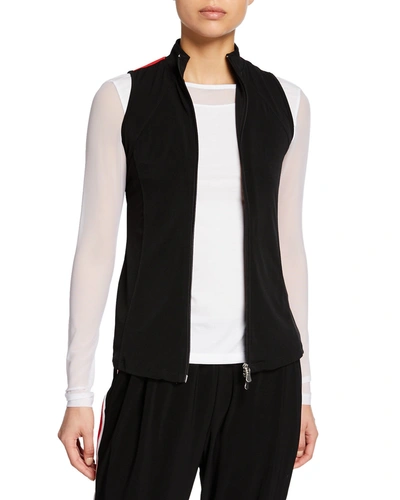 Anatomie Liela Zip-front Jersey Vest In Black